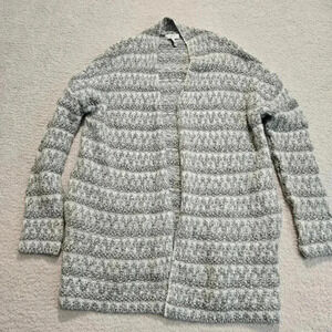 Joie Leadro Boucle Cardigan Sweater Open Front Gray Women's XXS